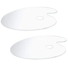 Clear Plastic Paint Palettes 11x14 Inches Size 2 Sets,Oval Art Palette for Acrylic Oil Paints Mixing- Easy Clean