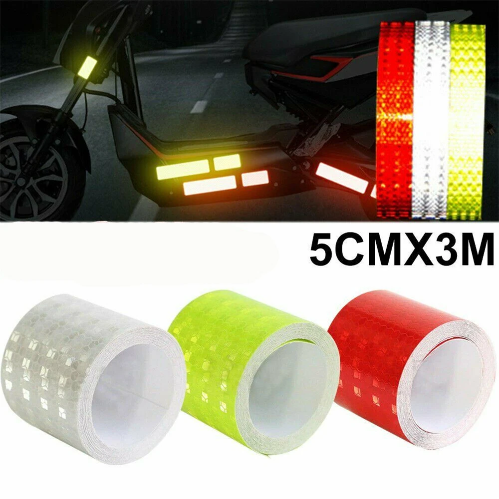 

Warning Tape Strip Stickers Warning Light Reflector Protective Sticker Reflective Film Car Safety Mark Reflective 5cm X 3m
