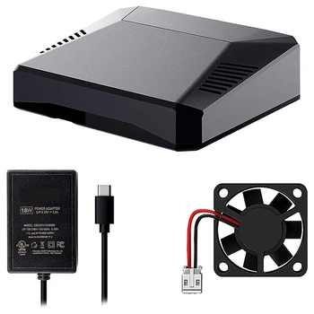 

for Raspberry Pi 4 Protective Cover with Cooling Fan with 5.25V 3.5A Power Supply for Raspberry Pi 4 Model B