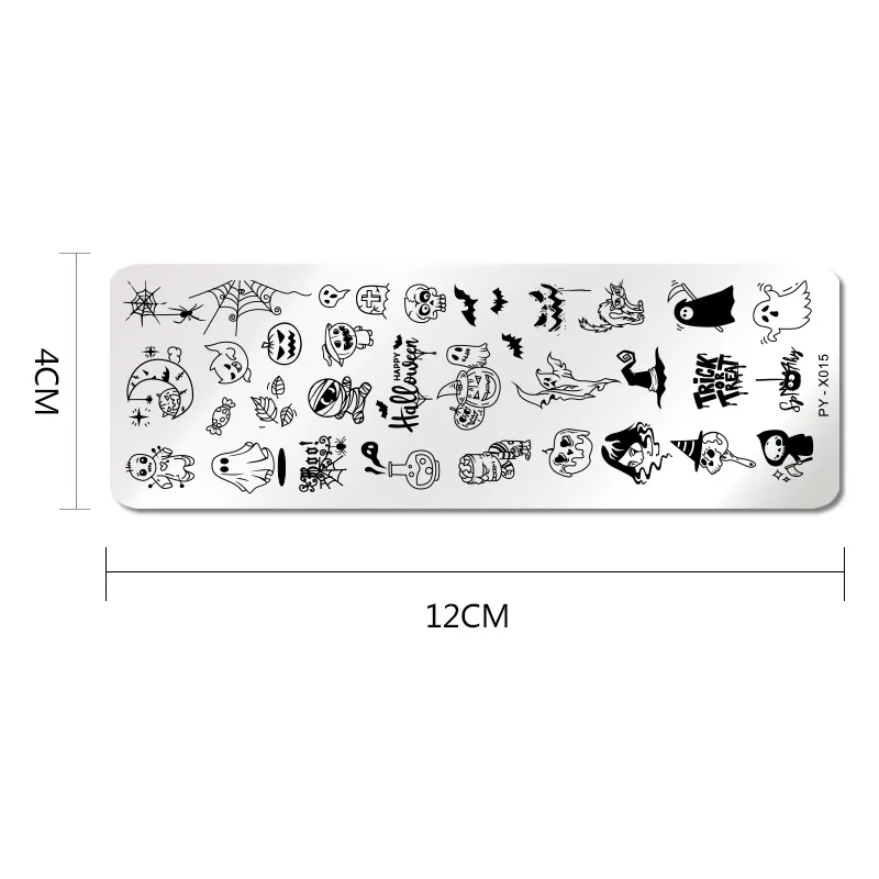 PICT YOU Halloween Nail Stamping Plates Snowflake Festival Pattern Nail Art Image Plates Stainless Steel Nail Art Plate Stencil 4