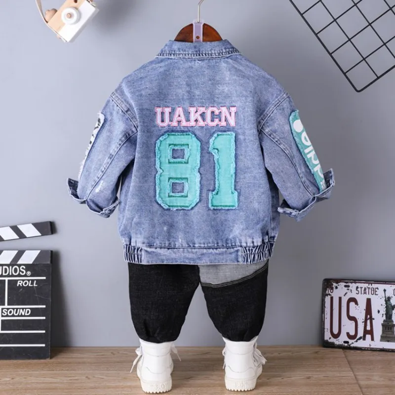COOTELILI Denim Jeans Jacket For Boys Windbreaker Toddler Kids Girls Bomber Coat Baby Boy Jacket  Children Clothing 80-130cm (7)