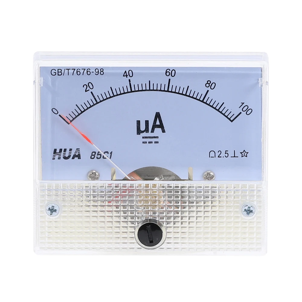 DC 85C1-UA аналоговый измеритель тока 30uA 50uA 100uA 200uA 500uA Аналоговый Амперметр Панель измеритель тока Ампер манометр механический амперметр
