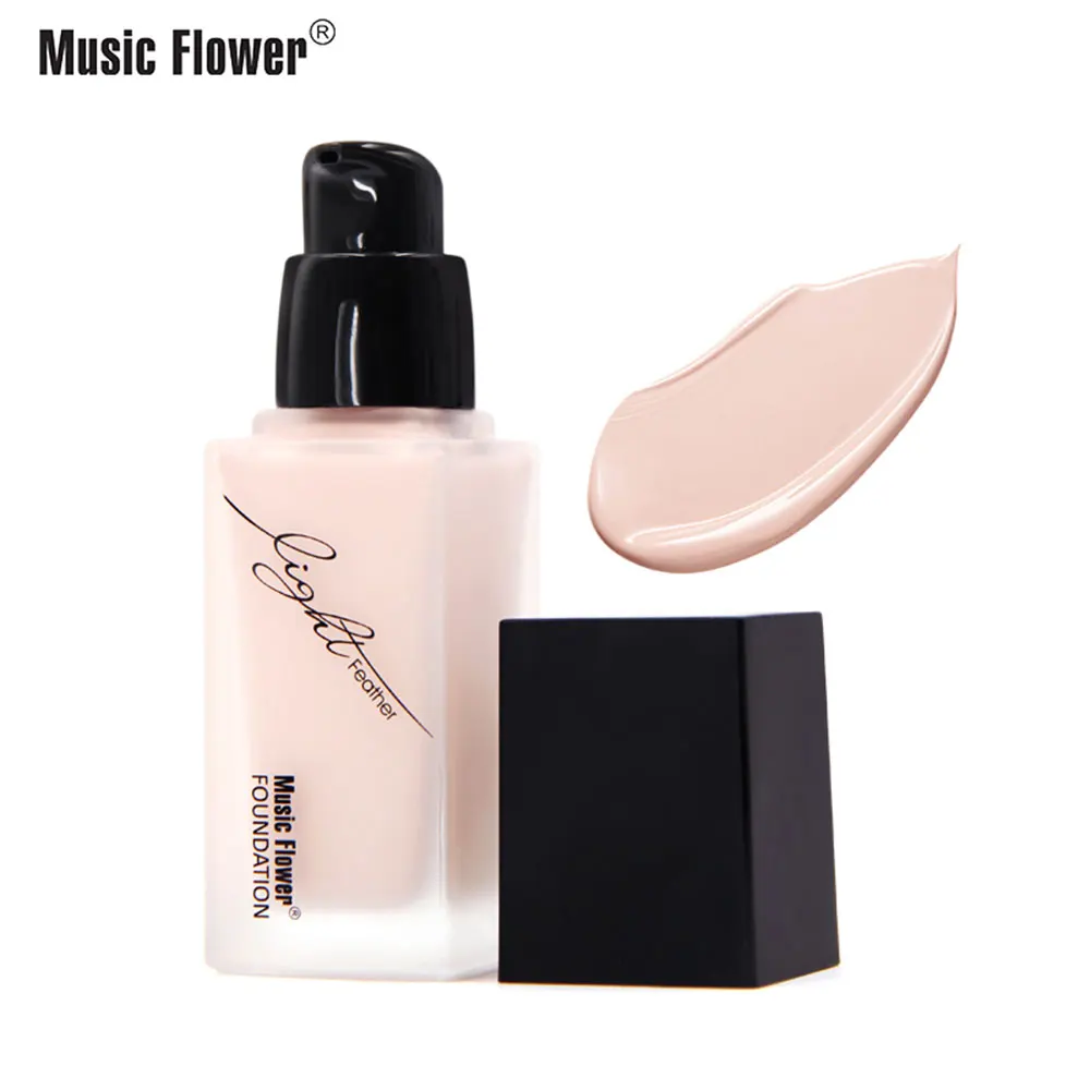 Music Flower Водонепроницаемый увлажняющий длинный прочный свет перо телесного цвета мышцы освежающий увлажняющий основа под макияж База