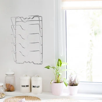 

Hot New Kitchen Tool 5 Layer Anti-fall Metal Drying Pan Pot Rack Cover Lid Rest Stand Spoon Holder Storage Accessories
