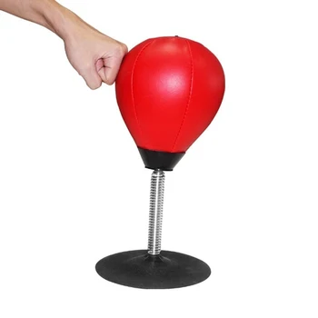 

Mini Desktop Vent Ball Boxing Ball Sucker Speed Ball Boxing Ball Office Decompression Fitness Equipment Office Decompression Red