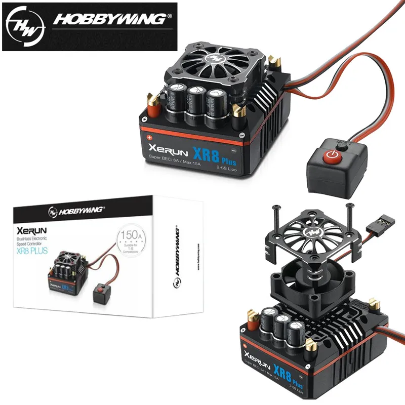 Контроллер скорости Hobbywing XERUN XR8 Plus 150 а с датчиком для гоночных Багги 1:8|Детали и