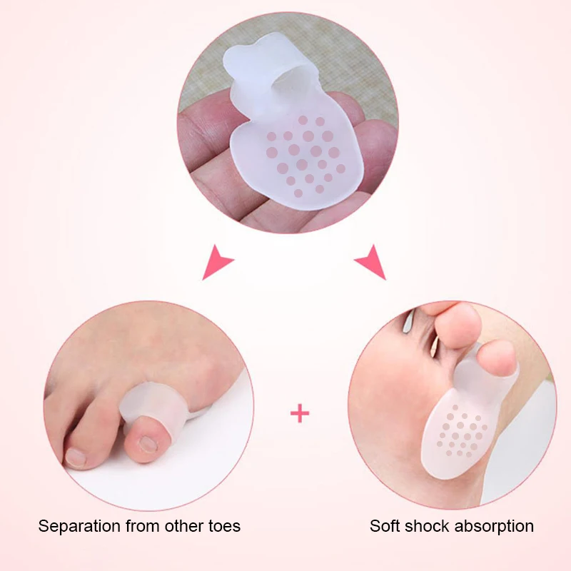 2pcs Little Toe Hallux Valgus Corrector Silicone Gel Bunions Toe Separator Finger Toes Straightener Feet Care Protector Tools