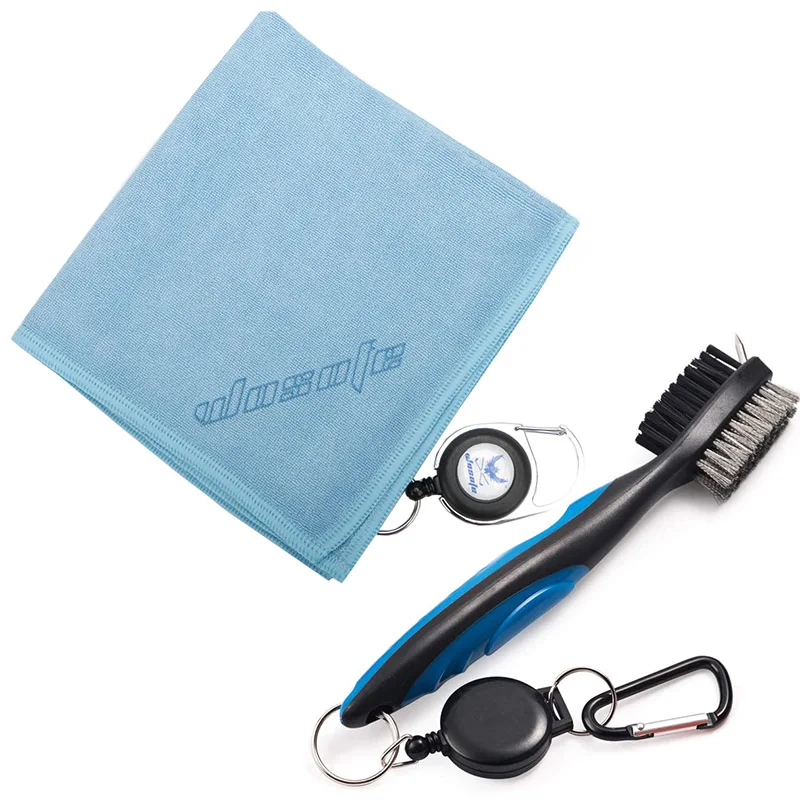 

Golf towel Brush tool Kit with Club Groove Cleaner Retractable Extension Cord and Clip free shipping