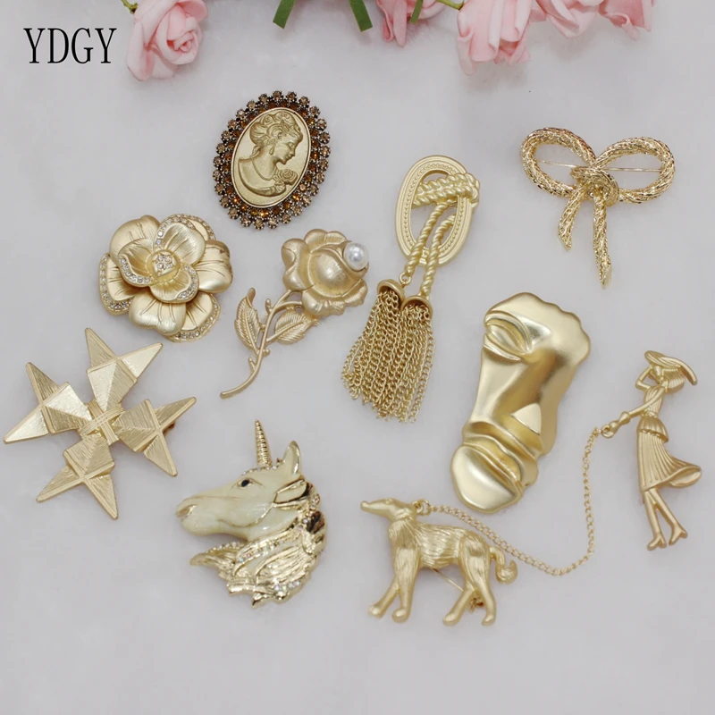 Большая женская брошь Ydgy2019 золотые металлические булавки для хиджаба