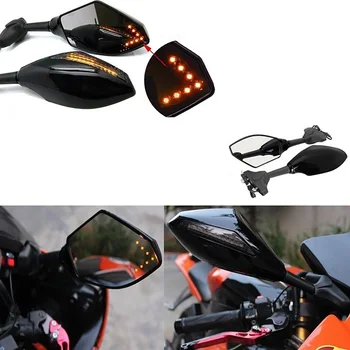 

Motorcycle LED With Turning Clear Mirrors Front Safer Driving Motorcycle LED Mirror With Arrow