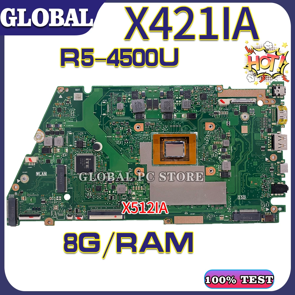 cheap pc motherboard KEFU Motherboards X421I Laptop motherboard for ASUS X421IA X521IA X521IAY 100% TEST original mainboard R5-4500U 8G RAM best desktop motherboard