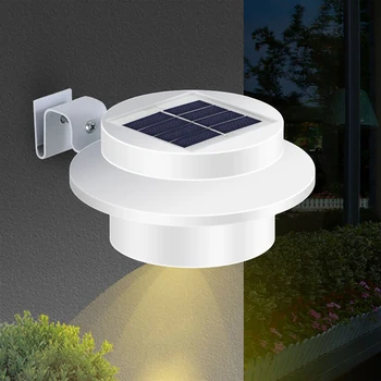 

LED Garden Solar Powered Gutter Lights 3LED Outdoor Garden Yard Wall Pathway Fence Driveways Waterproof Lamp