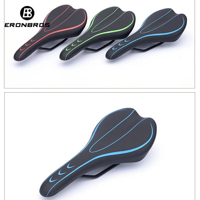 

New Bicycle Saddle PU Leather Texture Steel Rail Ergonomic MTB Road Bike Perforated Seat Foam Cushioned Cycle Accessories