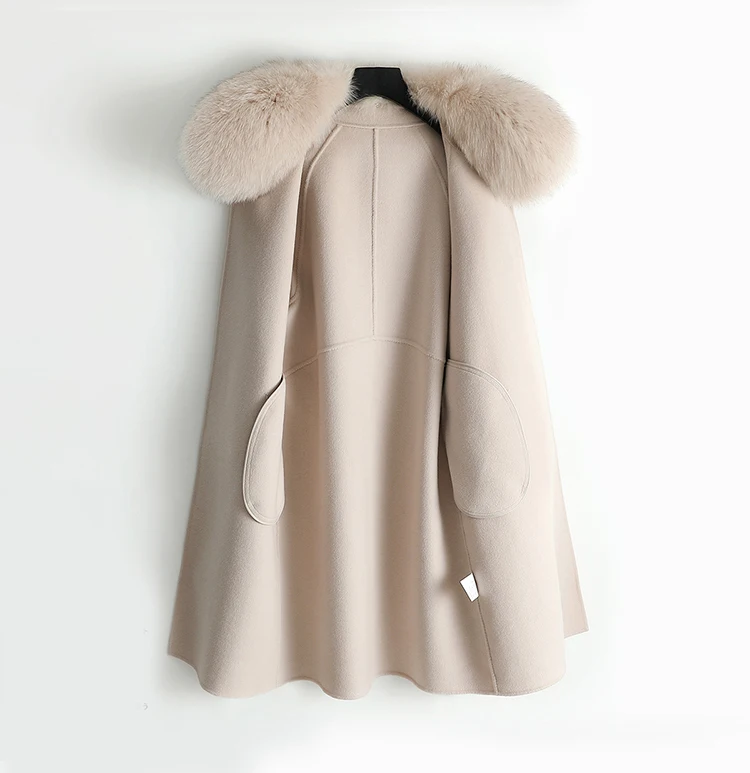 Pudi Женское пальто из 90% шерсти, женская зимняя теплая куртка с воротником из натурального Лисьего меха, Куртки Оверсайз ZY19150
