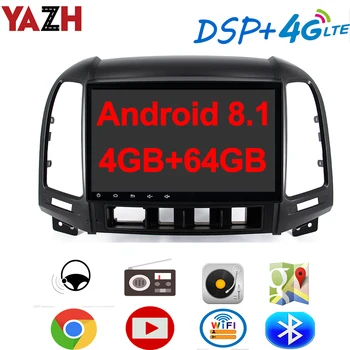 

YAZH For Hyundai Santa Fe IX45 2006 - 2012 Car Unit Multimedia With 4GB RAM 9.0" IPS GPS Display/Bluetooth 5.0/ DSP/4G SIM Card