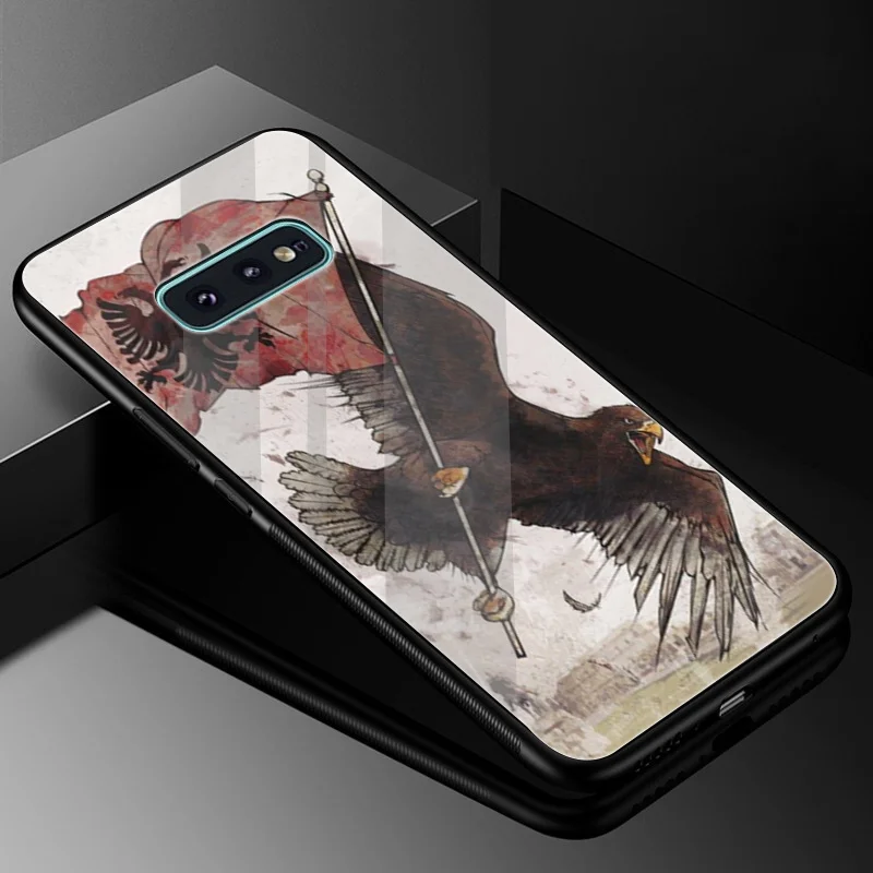 Албания Стекло чехол из термопластичного полиуретана для samsung A70 A50 A40 A30 A20 A10 A60 Note 8 9 S10 S7 край S8 S9 плюс крышка корпуса