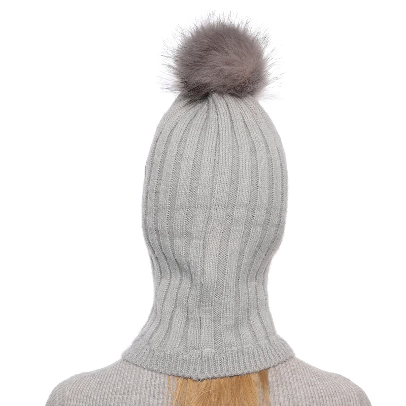 Теплая вязаная шапка, шарф, шапка, маска, зимние шапки для женщин Skullies Beanies, Теплая Флисовая шапка