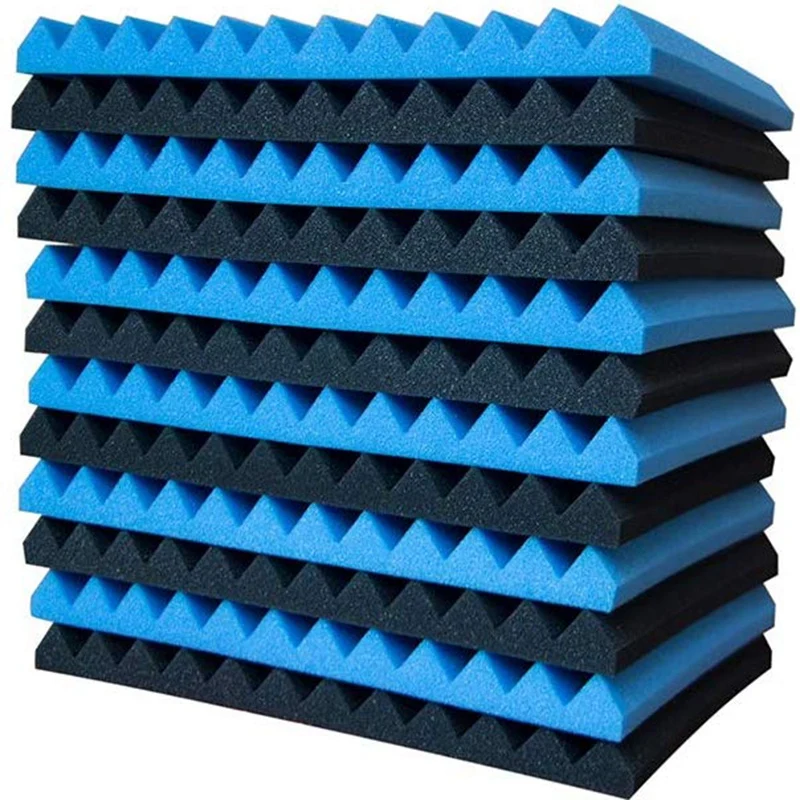 

Acoustic Foam Board, Studio Wedge Tile, Acoustic Foam Soundproof Pyramid Studio Treatment Wall Panel 2.5 x 30 x 30 cm