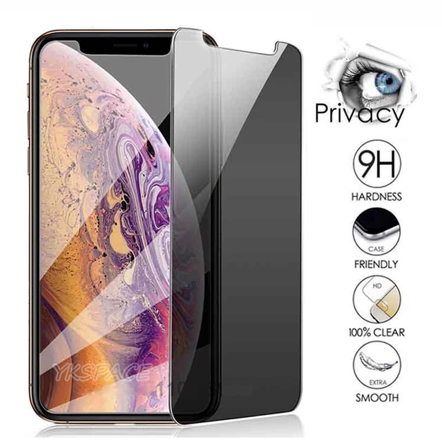 Protector de pantalla de privacidad para iPhone 15 Pro Max con protector de  lente de cámara, anti espía antiluz azul, película de vidrio templado mate