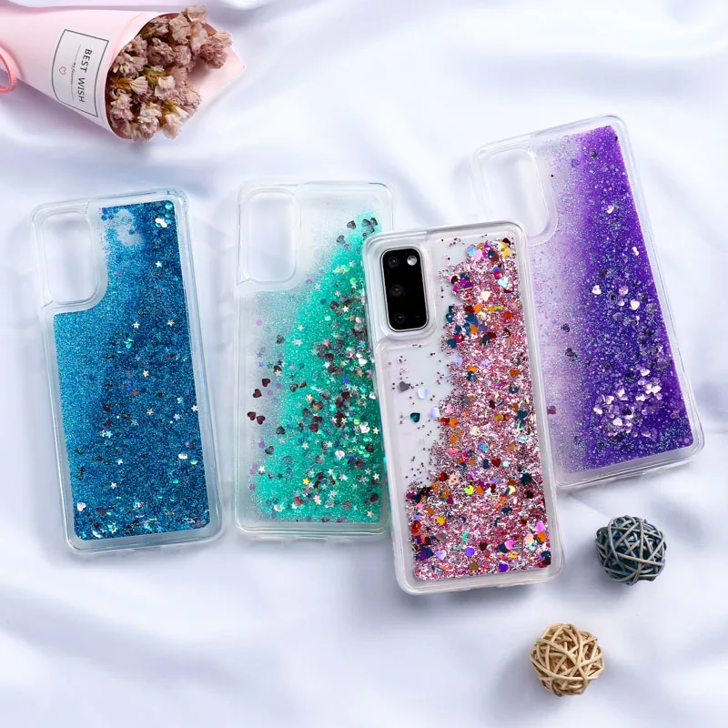 Жидкий блестящий чехол для Samsung Galaxy S20 чехлы Samsung A51 A71 A21S A40 A70 A50 A31 A41 A20e S10 Plus Note 10 Lite Ultra Cover|Бамперы| | АлиЭкспресс
