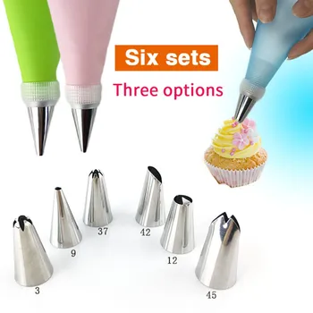

8Pcs/set Stainless Steel Cake Tool 6 Nozzle 12-inch EVA Cream Squeeze Bag And Small Converter DIY Cake Mold Kitchen Baking Tools