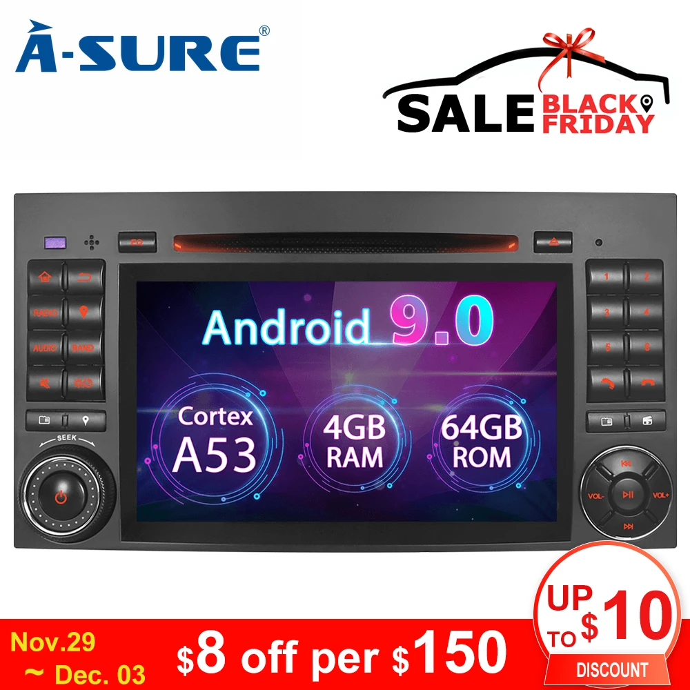 Mascherina supporto doppio 2 Din autoradio monitor Mercedes classe C VIANO VITO