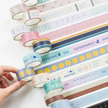 

3pcs/1lot Decorative Adhesive Tapes Simple foundation plan Decorative Scrapbooking DIY Paper Japanese Stickers 3M