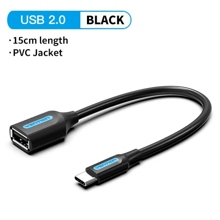 Vention USB C to USB OTG Adapter USB 3.0 2.0 Type-C OTG Data Cable Connector for Samsung GalaxyS 10 MacBook Pro USB C Adapter 2.0 Black