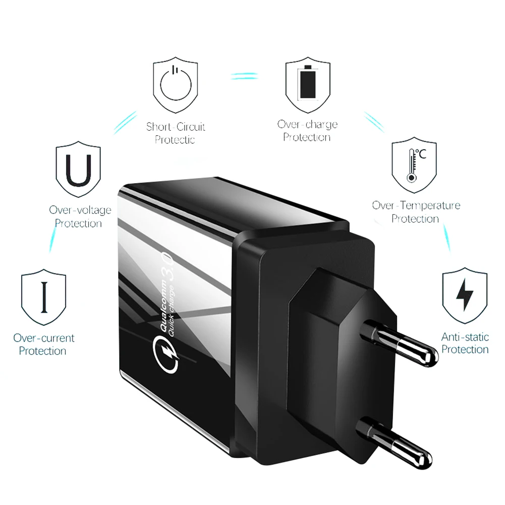 USB quick charge QC3.0 USB 4 порта USB настенное зарядное устройство для мобильного телефона зарядное устройство для путешествий США/ЕС/Великобритания вилка быстрое настенное пополняющее устройство