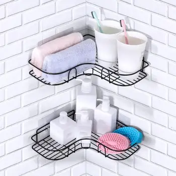 

Bathroom Torage Corner Shelf Suction Wall Tripod Shampoo Soap Cosmetic Bathroom Accessories Wall Hanging Holder