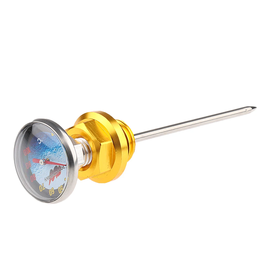 Universal Motorcycle ATV Oil Tank Dipstick &Temperature Gauge
