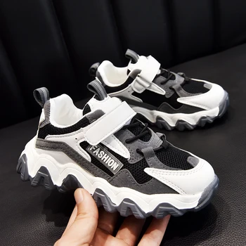 

Boys wavy sports shoes kids mesh breathable casual shoes 2020 children's non-slip pop fashion sneakers girls waterproof Trainers