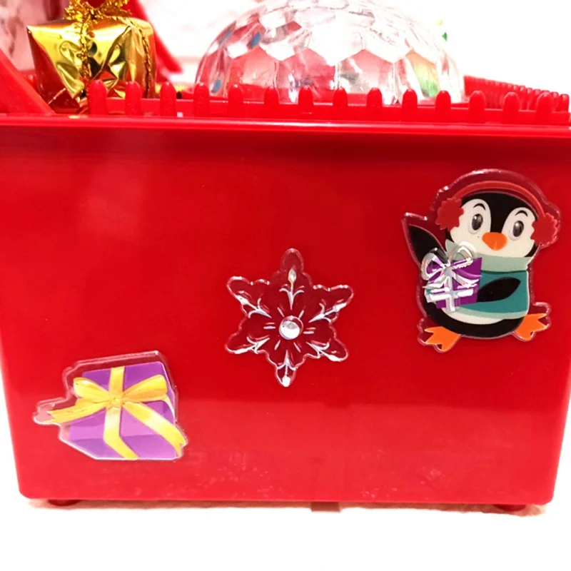 Glowing Christmas Music Box Plastic Music Box Christmas Children Gift Home Decoration
