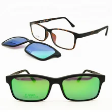 Ультра легкие 007 ультем прямоугольные оптические очки Рамка с магнитным зажимом на поляризованных солнцезащитных очков линзы Удобный 2 в 1 очки