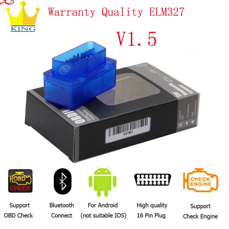 Bluetooth мини ELM327 V1.5 OBD сканер elm327 считыватель кодов ELM 327 Автомобильный