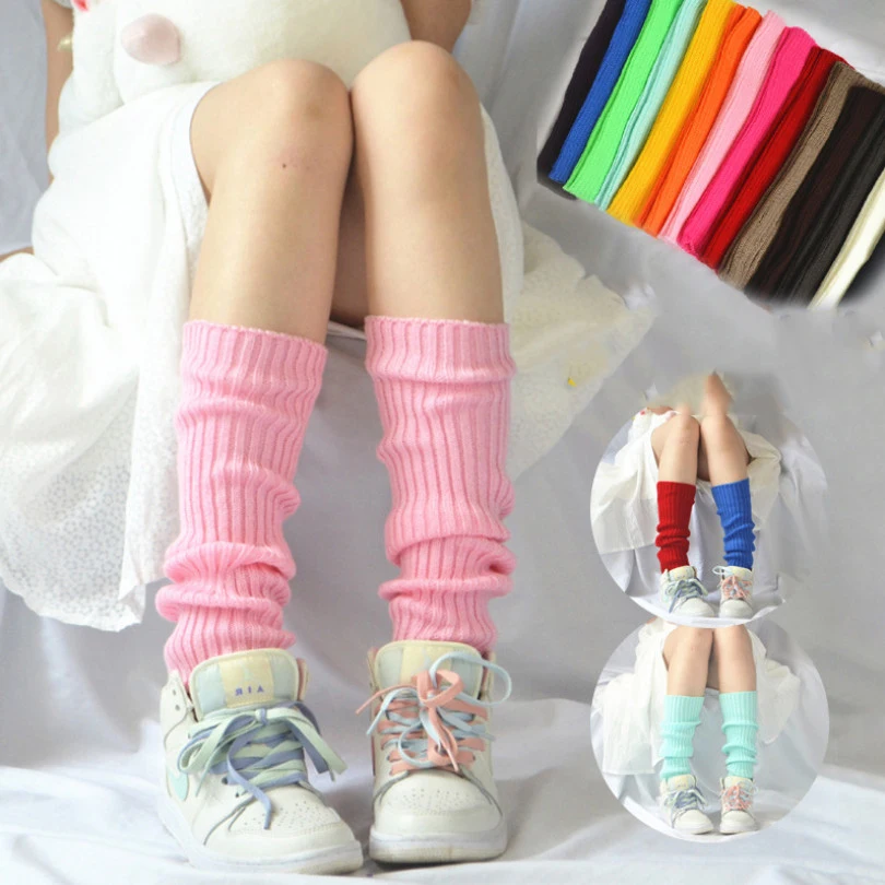 Leg Warmers Sweet Girl Leg Warmers Wool Ball Knitted Foot Cover Women Autumn Winter Leg Warmer Socks Japanese