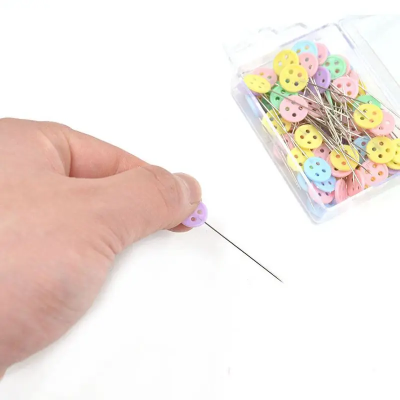 100 шт./пакет шпильки разноцветные булавки для шитья и пэчворка цветочные бутоны шпильки швейная инструмент для искусства Вышивание аксессуары кнопки