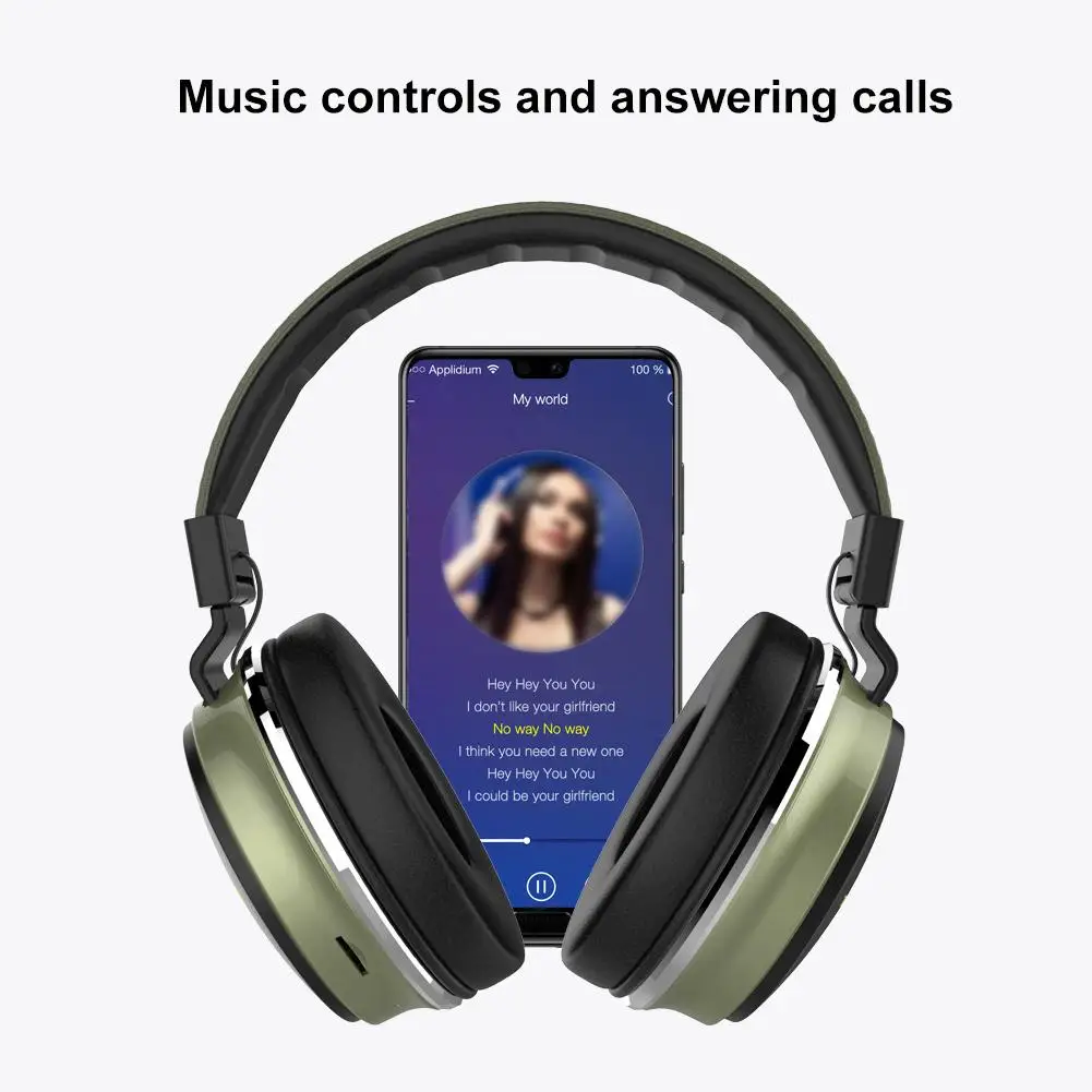 Складная Беспроводной наушники Bluetooth 5 0 Игровые с микрофоном светодиодный