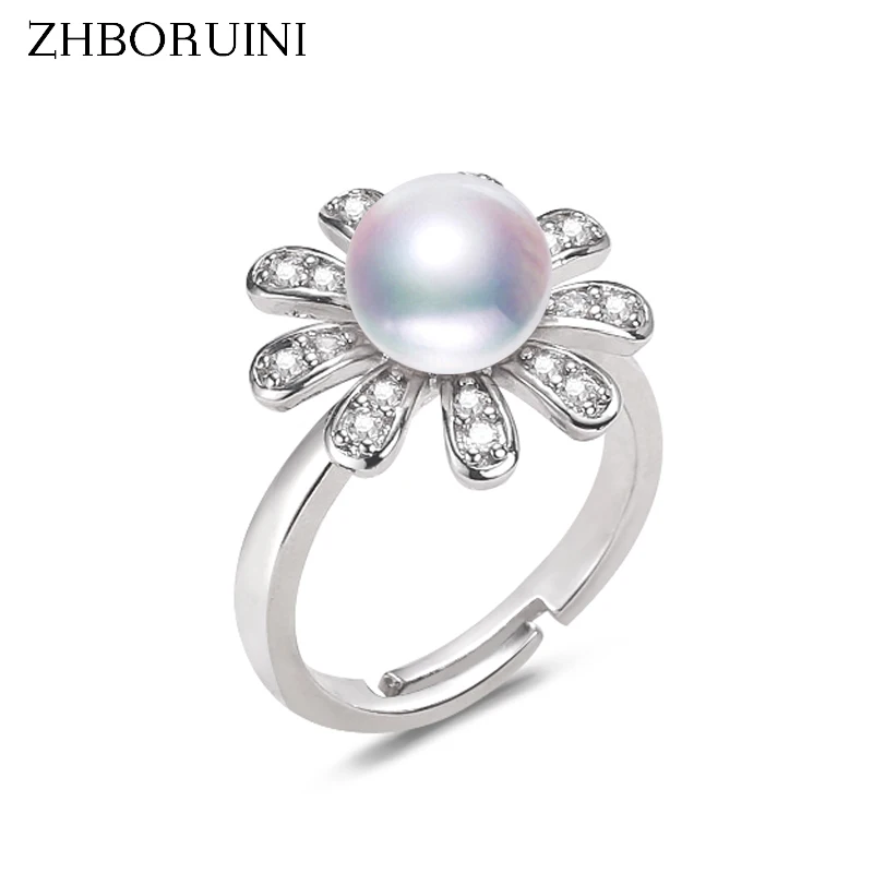 

ZHBORUINI кольцо с жемчугом маргариткой 14K позолоченное цирконием натуральный пресноводный жемчуг милое кольцо для вечеринки ювелирные изделия для женщин подарок Прямая поставка