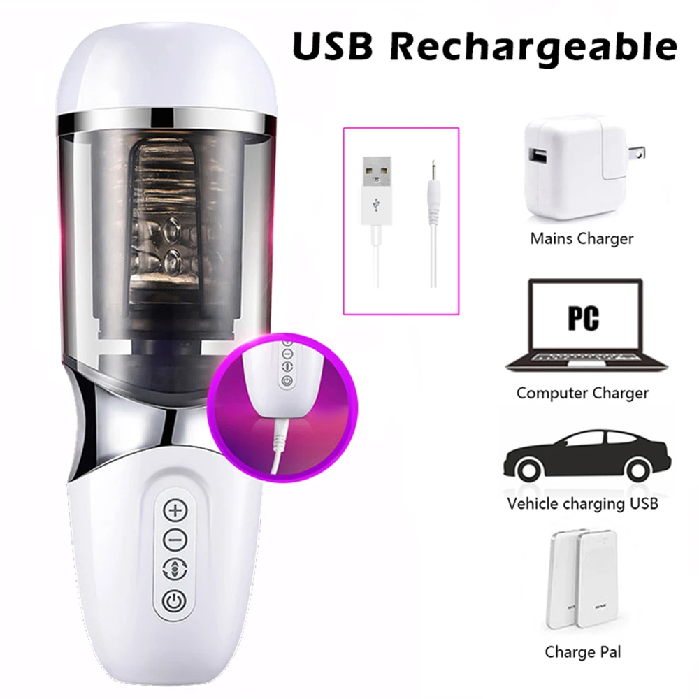 Sex Toys For Men Automatic Telescopic Rotation Male Masturbator Heating Voice Cup Vagina Real Pussy Adult Masturbation Vibrator (6)