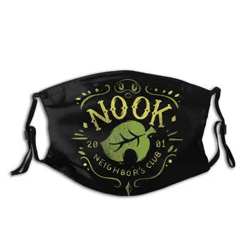 

Nook Neighbor's Club Reusable Mouth Face Mask Animal Crossing Anti Bacterial Dust Mask With Filters Protection Respirator Muffle