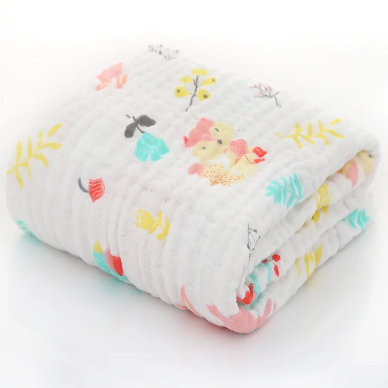 6 слоев морщин муслиновые одеяла для новорожденных пеленание хлопок пеленание для новорожденных младенцев банное полотенце детские плед - Цвет: Squirrel