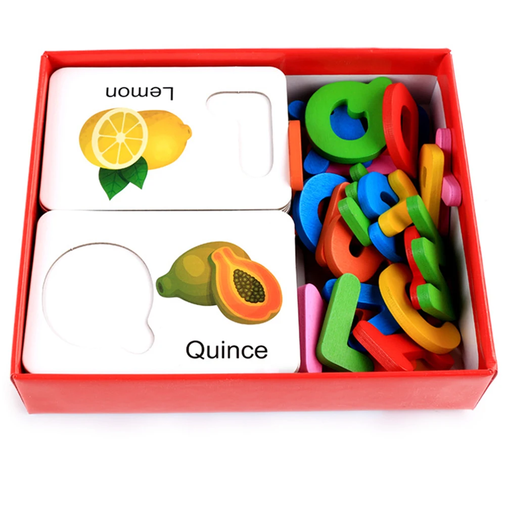 Деревянные буквы алфавита пазл с рисунком овощей совпадающие карточки для раннего обучения детей игрушка родитель-детская игра подарок дети мультфильм дизайн