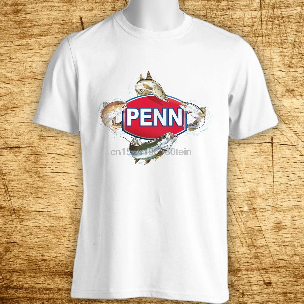 Новая мужская белая футболка с коротким рукавом и логотипом PENN Fishing размер S-5XL |
