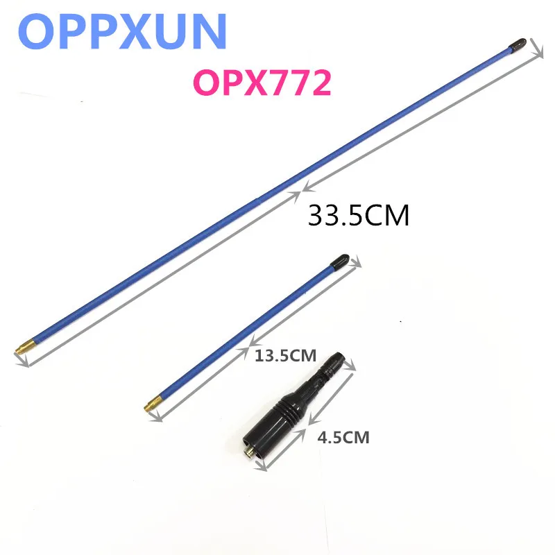 OPPXUN OPX772 синий двухсегментный УФ 144/430 МГц антенна с высоким коэффициентом усиления SMA-F для puxing PX777 PX888K baofeng UV5R UV82 радио