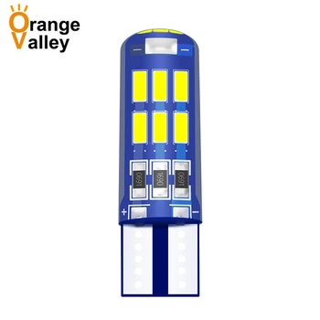 

100PCS T10 194 W5W 501 15 SMD LED 4014 Car Silica gel Auto Clearance Lights Reading Light Marker Lamps DC 12V