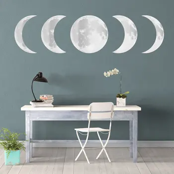 

Removable Home Decor Educational Moon Phases Mural Art Diy Kids Room Luminous Wall Decals Glowing Lunar Phases Wall Stickers