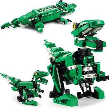 

Compatible Technic 2 In 1 Dinosaurs Animals Crocodile Wedo2.0 Model Sets Building Blocks Kids Toys T Rex Jurassic World