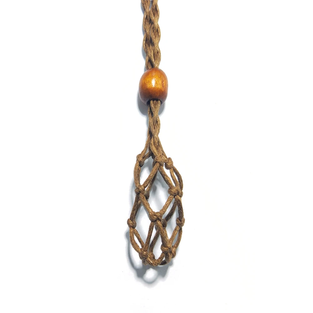 LEEQ 4 Cordini Porta Pietre Per Collana – Gabbiette Per Cristalli E Quarzo – Regolabili E Colorati Per Gioielli Fai Da Te
