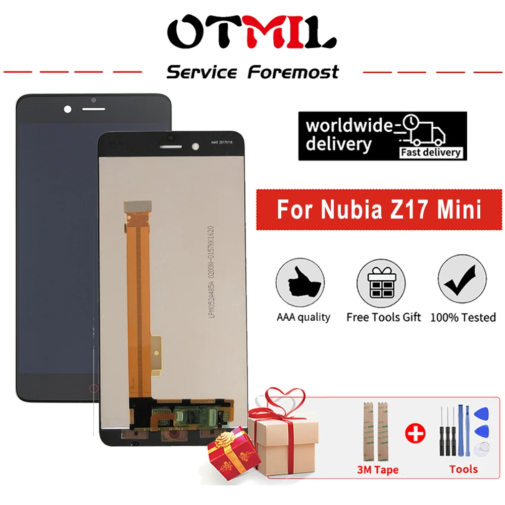 ЖК-дисплей 5 2 дюйма для ZTE Nubia Z17 Mini сенсорный экран дигитайзер NX569J NX569H рамка и